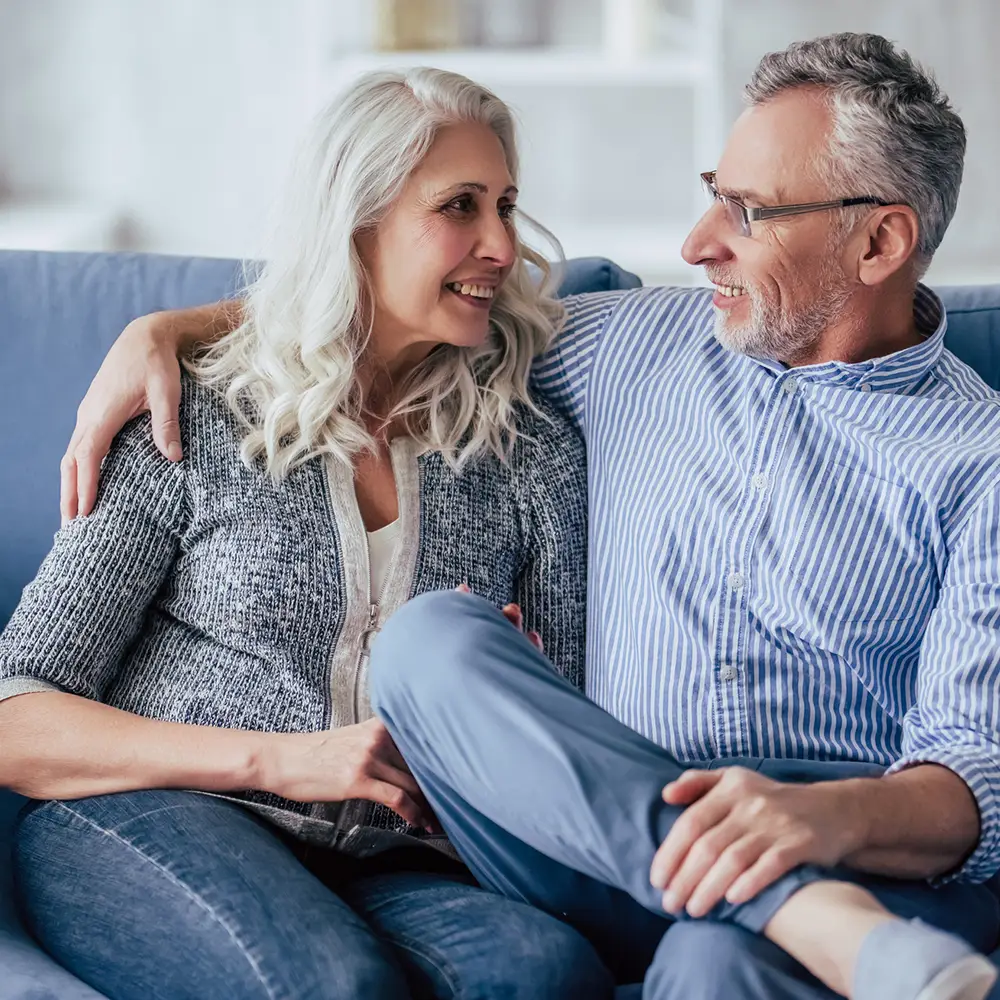 Couple smiling